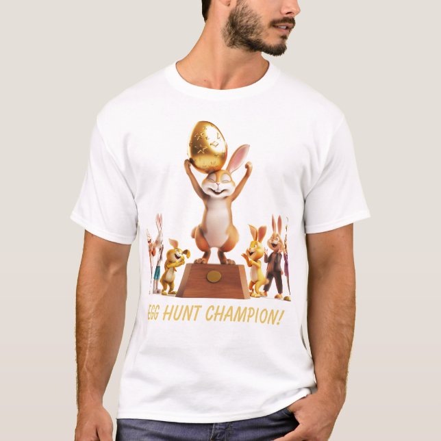 Victorious Bunny Egg Hunt Champion T-Shirt (Vorderseite)
