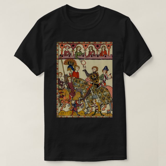 Victorious Ritter, mittelalterliche Kunst des 14.  T-Shirt (Design vorne)