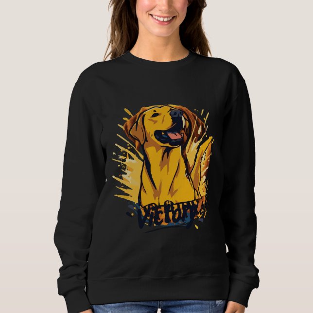 Victory Lap Golden Dog Sweatshirt - Glücklicher Ge (Vorderseite)