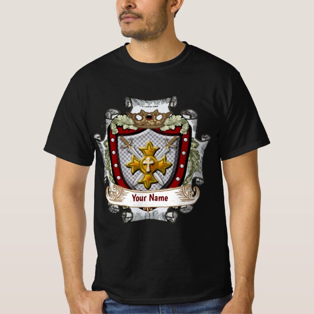 Victory Shield Nachname T-Shirt (Vorderseite)