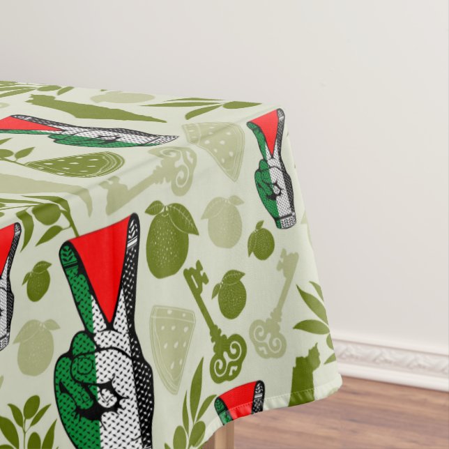 Victory Sign Hand Resistance Red Triangle Symbol Tischdecke (Beispiel)