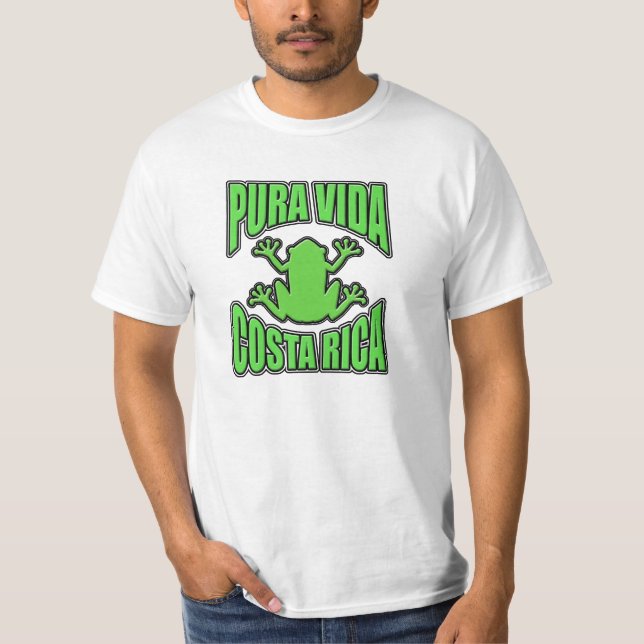 Vida Costa Rica dunkelgrüner Frosch T-Shirt (Vorderseite)
