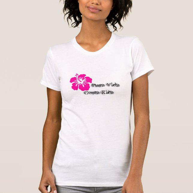 Vida Costa Rica Hibiskus-Shirt T-Shirt (Vorderseite)
