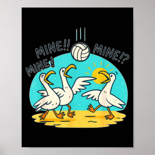 Vida Vibe Volleyball Lustige Strandmöwen Poster