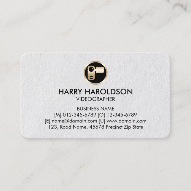 Video Camera Icon Videographer Visitenkarte (Vorderseite)