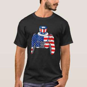 Video Game 4. Juli Controller American Flag Ki T-Shirt