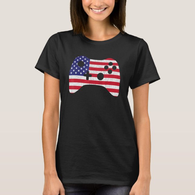 Video Game American Flag Video Game Co. T-Shirt (Vorderseite)
