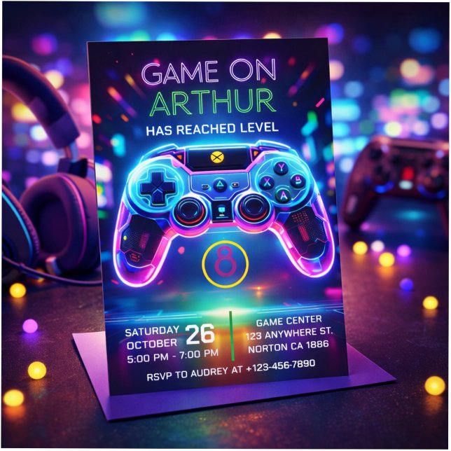 Video game birthday invitation einladung (Von Creator hochgeladen)