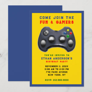 Video Game Birthday Party Einladung