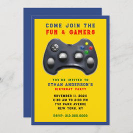 Video Game Birthday Party Einladung