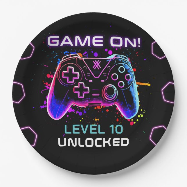 Video Game Birthday Party Pappteller (Vorderseite)