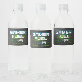 Video Game Boy Birthday Gamer Wasserflaschenetikett