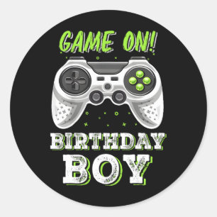 Video Game Boy Geburtstagsparty Dekorationen Zeit Runder Aufkleber