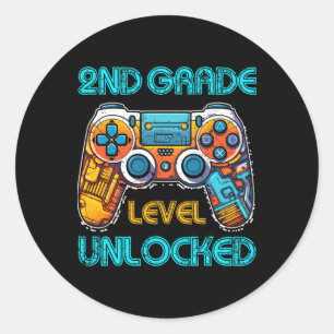 Video Game Boys Kinder 2. Klasse Entsperrte Ck T Runder Aufkleber