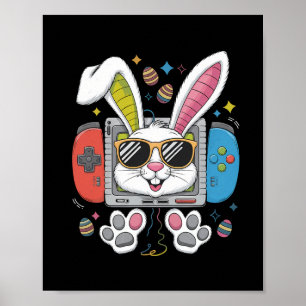 Video Game Bunny Eggs Kostüm Ostertag Junge Kinder Poster