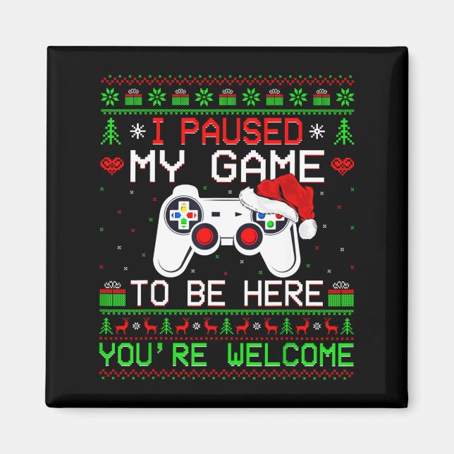 Video Game Christmas Ugly Sweater Funny Gamer Gami Magnet (Vorne)