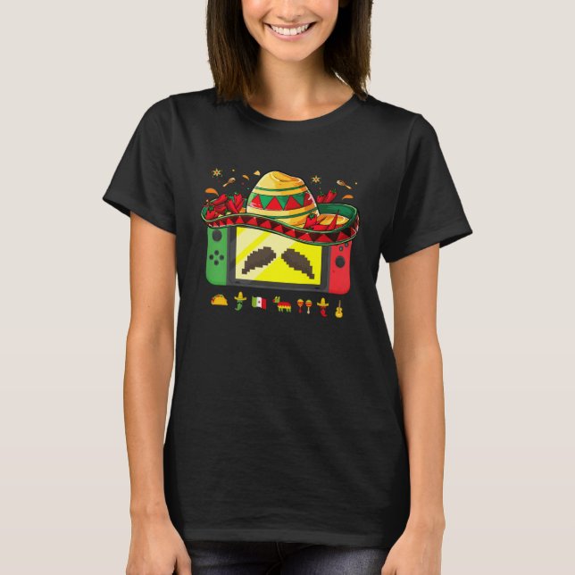 Video Game Cinco De Mayo Gamer Let s Fiesta Mexica T-Shirt (Vorderseite)