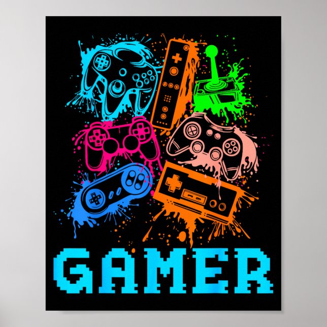 Video Game Console Controllers Clic Gamer Lover Co Poster (Vorne)