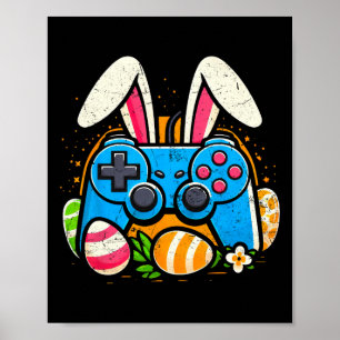 Video Game Control Osterfest Bunny Gamer Boys Männ Poster