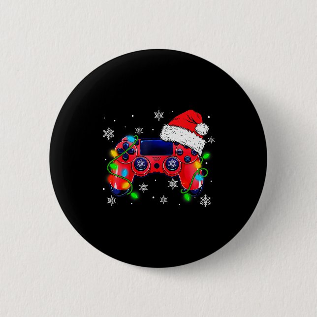 Video Game Controller Christmas Santa Hat Gamer Bo Button (Vorderseite)
