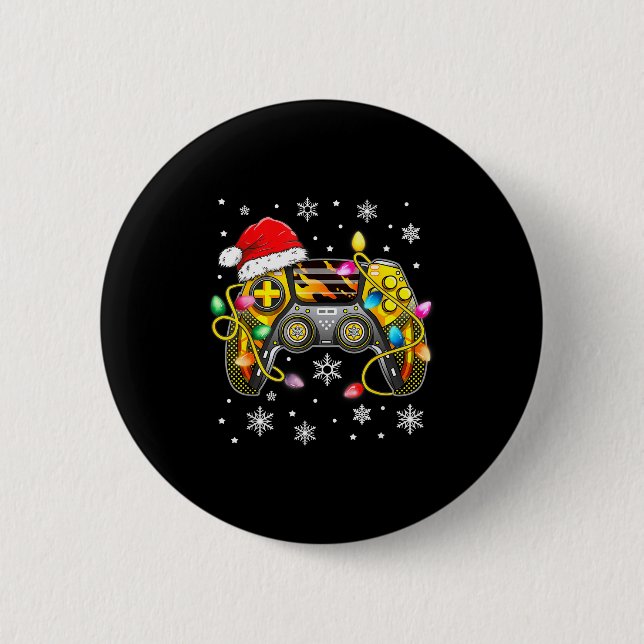 Video Game Controller Christmas Santa Hat Gamer Bo Button (Vorderseite)