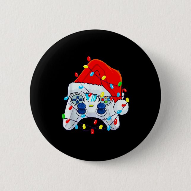 Video Game Controller Christmas Santa Hat Gamer Bo Button (Vorderseite)