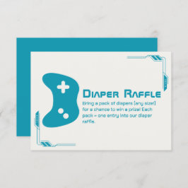 Video Game Controller Diaper Raffle Baby Dusche Begleitkarte