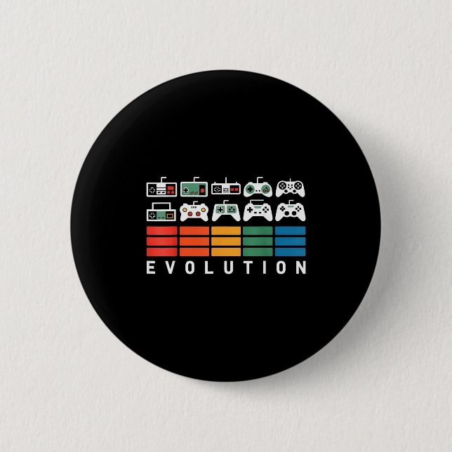 Video Game Controller Evolution 80s 90s Retro Gami Button (Vorderseite)