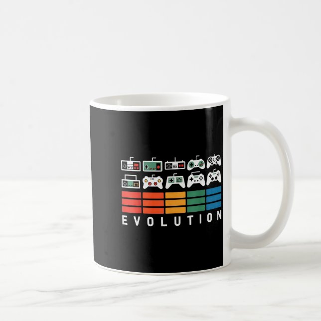 Video Game Controller Evolution 80s 90s Retro Gami Kaffeetasse (Rechts)