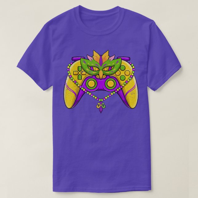 Video Game Controller Gamer Mardi Gras Boys Mens T T-Shirt (Design vorne)