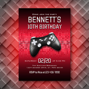 Video Game Controller - Geburtstag Einladung