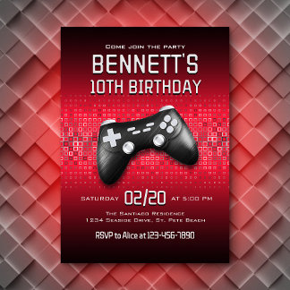 Video Game Controller - Geburtstag Einladung