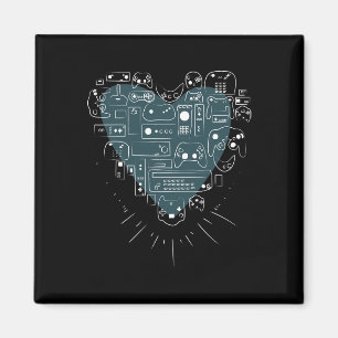 Video Game Controller Herz T Shirt für Gamer und Magnet