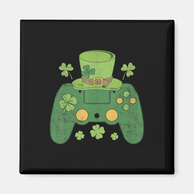 Video Game Controller Irish Gamer Boys Happy St Pa Magnet (Vorne)
