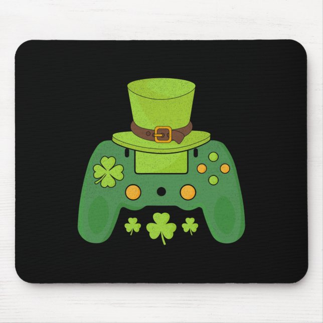 Video Game Controller Irish Gamer Boys Happy St Pa Mousepad (Vorne)