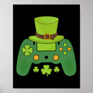 Video Game Controller Irish Gamer Boys Happy St Pa Poster