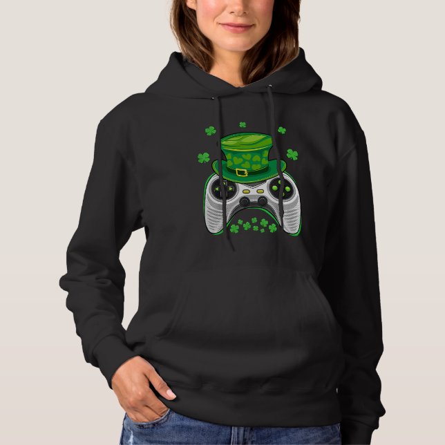 Video Game Controller Irish Gamer Boys St Patricks Hoodie (Vorderseite)