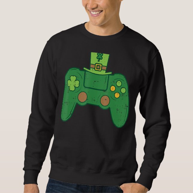 Video Game Controller Irish Gamer Boys St Patricks Sweatshirt (Vorderseite)