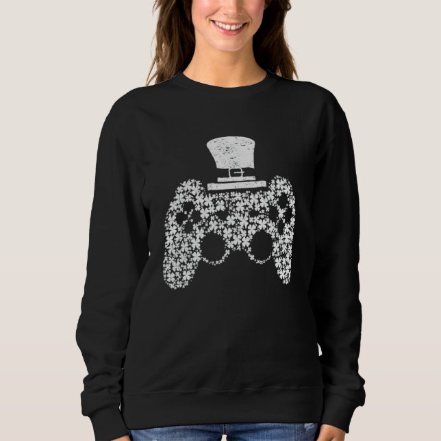Video Game Controller Irish Gamer Boys St Patricks Sweatshirt (Vorderseite)