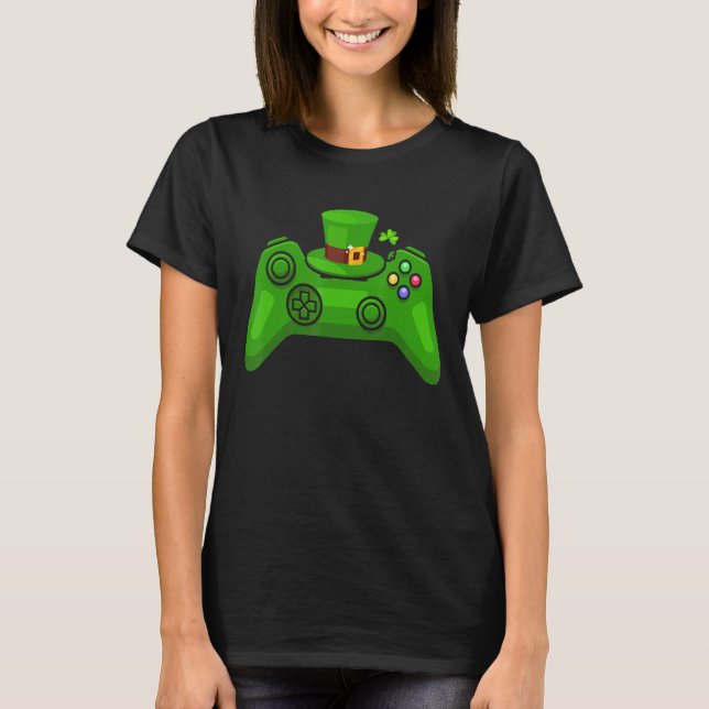 Video Game Controller Irish Gamer Boys St Patricks T-Shirt (Vorderseite)