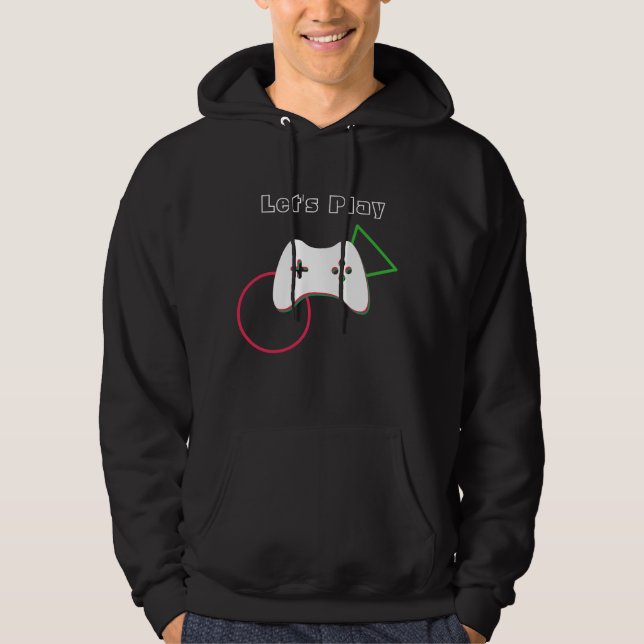Video Game Controller, Let's Play, Red & Green Art Hoodie (Vorderseite)