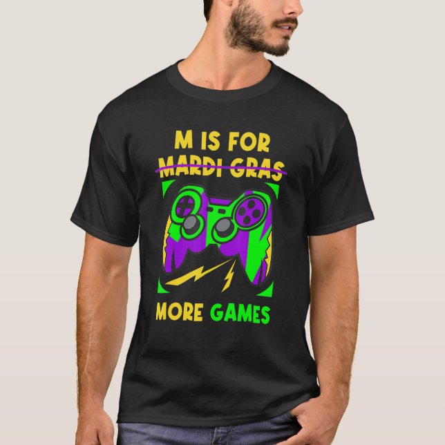Video Game Controller Mardi Gras Carnival Party Bo T-Shirt (Vorderseite)