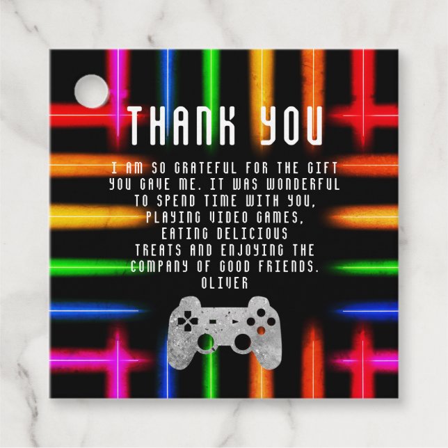 Video Game Controller Neon Vielen Dank, dass Sie G Geschenkanhänger (Vorderseite)