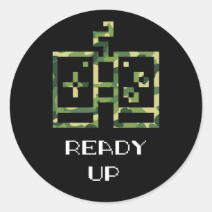 Video Game Controller Ready Up Gamer Runder Aufkleber