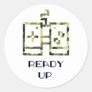 Video Game Controller Ready Up Gamer Runder Aufkleber
