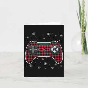 Video Game Controller Red Kariert Gamer Boys Kinde Karte