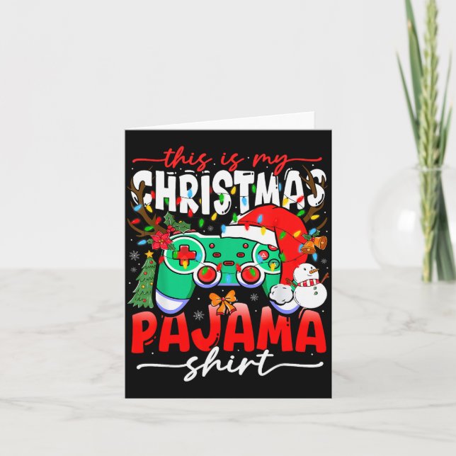 Video Game Controller This Is My Christmas Pajama  Karte (Vorderseite)