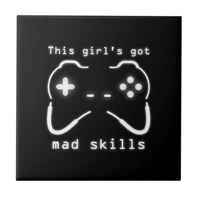 Video Game Controller Tile von Girl's Got Mad Skil Fliese (Vorderseite)
