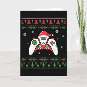 Video Game Controller Weihnachten Santa Hut Gamer Karte