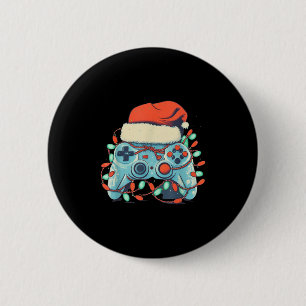 Video Game Controller Weihnachts-Weihnachtsmannmüt Button